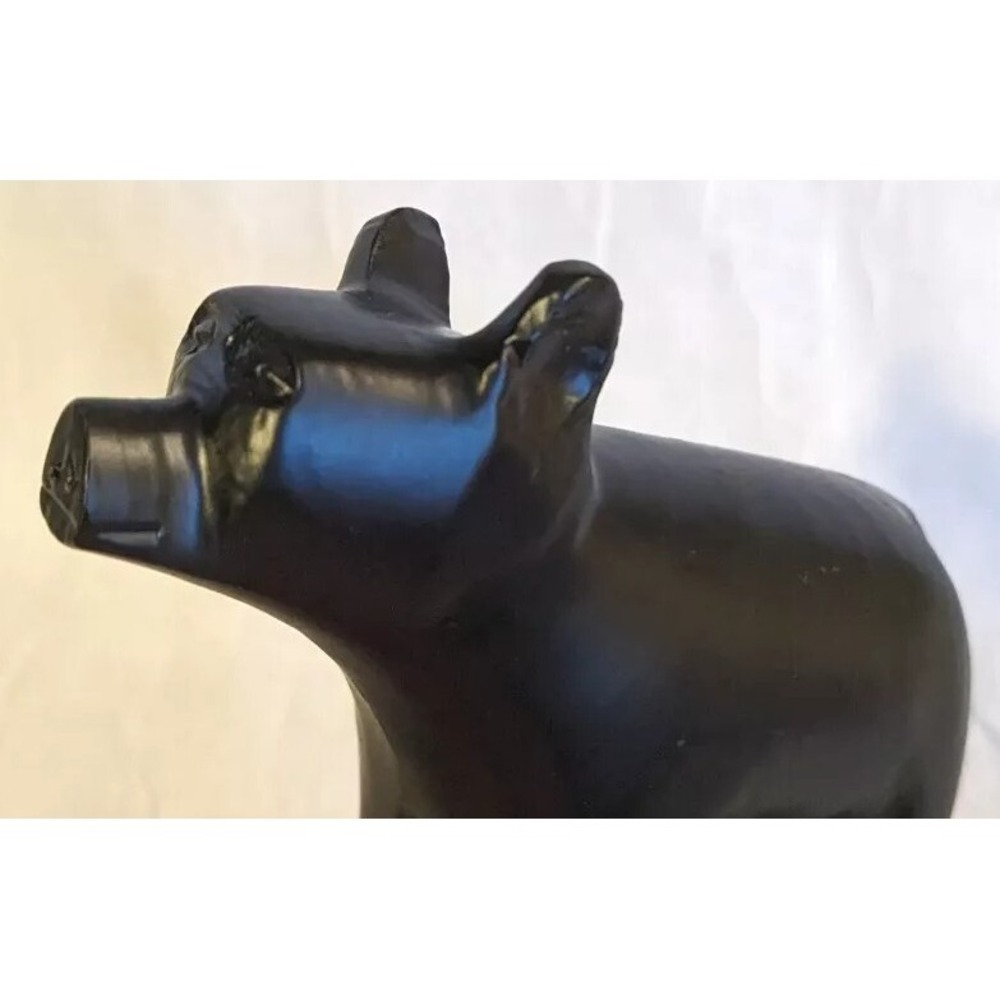 Cast Metal Bear Pig Figurine Cub Black Animal Carved Folk Art Forest Farm Fun 3" - Picture 12 of 15